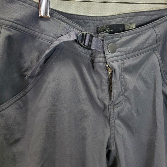 Prana Capri Pants Womens 6 Adjustable Waist Pockets Vented Nylon Outdoors Hiking - Picture 2 of 9